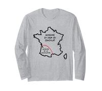 Team Pain au Chocolat ou chocolatine drôle Carte de France Manche Longue