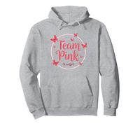 Team Pink It's a Girl Baby Shower Butterfly Celebration Sweat à Capuche, Unisexe pour Adultes, Gris Chiné, M