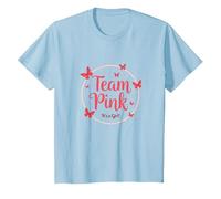 Team Pink It's a Girl Baby Shower Butterfly Celebration T-Shirt, Enfant, Bleu Céleste, 12 Ans