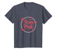 Team Pink It's a Girl Baby Shower Butterfly Celebration T-Shirt, Enfant, Bleu Chiné, 6 Ans