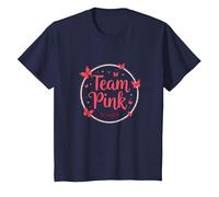 Team Pink It's a Girl Baby Shower Butterfly Celebration T-Shirt, Enfant, Bleu Marine, 6 Ans