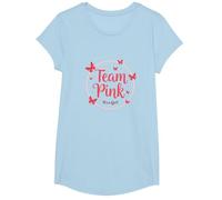 Team Pink It's a Girl Baby Shower Butterfly Celebration T-Shirt, Fille, Bleu Céleste, S