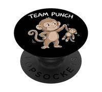 Team Punch Cute Monkey Meme Funny Cute Animal PopSockets PopGrip Adhésif