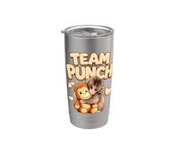 Team Punch - Peluche Punch Monkey Hug Mama Monkey Gobelet isotherme en acier inoxydable double paroi
