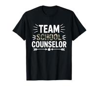 Team School Counselor Camo Teacher Student Back to School T-Shirt