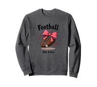 Team Spirit in My Hair Nœud de Football pour Fan de Pom-Pom Girl Sweatshirt, Unisexe pour Adultes, Chiné Foncé, M