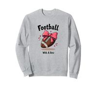 Team Spirit in My Hair Nœud de Football pour Fan de Pom-Pom Girl Sweatshirt, Unisexe pour Adultes, Gris Chiné, XL