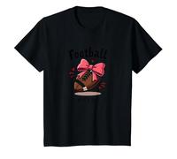 Team Spirit in My Hair Nœud de Football pour Fan de Pom-Pom Girl T-Shirt, Enfant, Noir, 4 Ans