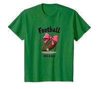 Team Spirit in My Hair Nœud de Football pour Fan de Pom-Pom Girl T-Shirt, Enfant, Vert Kelly, 12 Ans
