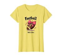 Team Spirit in My Hair Nœud de Football pour Fan de Pom-Pom Girl T-Shirt, Femme, Citron, S