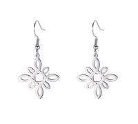 TEAMER Acier Inoxydable Sorcière Noeud Celtique Sorcellerie Boucles D'oreilles pour Femmes Géométrique Creux Dangle Boucles D'oreilles Vintage Wiccan Amulette Bijoux (Style 2 - Argent)