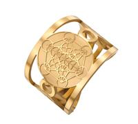 TEAMER Bague Archange Metatron Cube en acier inoxydable réglable Amulette Metatron Cube Bague Salomon Vintage Bijoux pour femme, One Size, Acier inoxydable, Aucune pierre précieuse