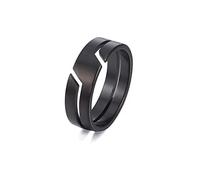 TEAMER Bague de couple en acier inoxydable Mode simple décontracté Bagues de doigt Bijoux Anniversaire de fiançailles pour hommes Femmes