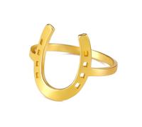 TEAMER Bague porte-bonheur en forme de U en acier inoxydable pour femme, Acier inoxydable, Pas de pierre précieuse