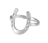 TEAMER Bague porte-bonheur en forme de U en acier inoxydable pour femme, Acier inoxydable, Pas de pierre précieuse