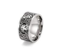 TEAMER Bague vintage arbre de vie avec amulette viking nœud celtique pour homme en acier inoxydable, 10, Acier inoxydable, Inconnu.
