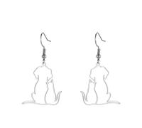 TEAMER Boucles d'oreilles chien chat câlin Pendentif Chien Chat Acier inoxydable Bijoux pour les amoureux des chats et des chiens Pour les femmes et les hommes