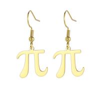 TEAMER Boucles d'oreilles délicates symbole PI Pendentif symbole mathématique PI Bijoux en acier inoxydable pour femmes et hommes en matière mathématiques physique science et de technologie (Or)