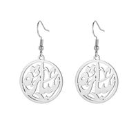 TEAMER Boucles d'oreilles musulmanes islamiques en acier inoxydable Ayatul Kursi, calligraphie arabe, Ramadan, Aïd, Allah Bijoux pour femme, 20*22mm, Acier inoxydable, Pas de pierre précieuse