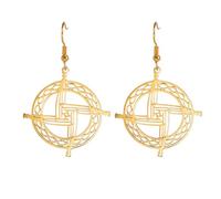 TEAMER Boucles d'oreilles pendantes en forme de croix celtique de Sainte Brigide traditionnelle irlandaise - Amulette - Talisman irlandais - Bijoux pour femme, 35*37mm, Acier inoxydable, Pas de gemme