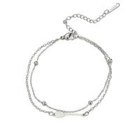 TEAMER Bracelet à double chaîne en forme d'aviron Pendentif équipage en acier inoxydable Bijoux d'aviron pour équipe de rafters kayakistes canoë SUP amoureux de l'océan (Argent)