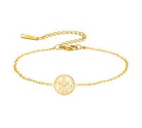 TEAMER Bracelet ajustable Saint François d'Assise Pendentif Saint François d'Assise, patron des animaux et de la nature Bijou catholique Médaille symbole de protection des animaux (Or)