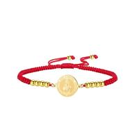 TEAMER Bracelet délicat avec médaille Sainte Dymphna Sainte patronne du stress,de l'anxiété et de la santé mentale Bijou religieux avec amulette protectrice Sainte (Or, Cordon en cire Rouge)