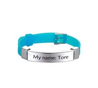 TEAMER Bracelet d'identification personnalisable réglable en silicone souple et acier inoxydable avec pendentif d'urgence pour téléphone, bracelet personnalisé unisexe, 0.39, Acier inoxydable, Acier
