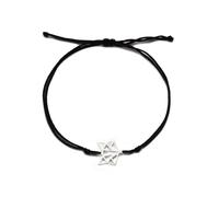 TEAMER Bracelet loup Bracelet renard dauphin cire corde chaîne Bracelet acier inoxydable bijoux animaux pour femmes (Renard - Argent)