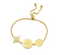 TEAMER Bracelet réglable avec nœud de sorcière de Saint Benoît Tétragramme, 19.7*23.2mm/23.8*20mm/15*15mm, Acier inoxydable, Pas de pierre précieuse