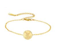 TEAMER Bracelet réglable Saint Michel en acier inoxydable pour femme - Amulette de protection - Bijou religieux pour femme, 20*20mm, Acier inoxydable, Pas de gemme