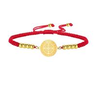 TEAMER Bracelet religieux catholique saint Benoît en corde cirée, One Size, Acier inoxydable, Acier inoxydable