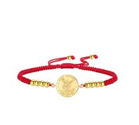 TEAMER Bracelet Saint Michel avec perles et corde cirée - Bracelet Saint Michel - Amulette protectrice - Bijou religieux pour femme, 20*20mm, Acier inoxydable, Pas de gemme