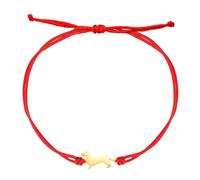 TEAMER Bracelet Teckel Mignon Redimensionnable Teckel Cire Corde Chaîne Bracelet en Acier Inoxydable Teckel Amant Animal de Compagnie Bijoux pour Femmes Hommes (Or - Rouge)