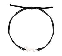 TEAMER Bracelet Teckel Mignon Redimensionnable Teckel Cire Corde Chaîne Bracelet en Acier Inoxydable Teckel Amant Animal de Compagnie Bijoux pour Femmes Hommes (Argent - Noir)