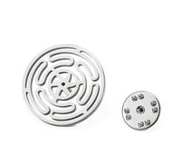 TEAMER Broche en acier inoxydable en forme de roue de Hekate pour femme, 25*25mm, Acier inoxydable, Pas de gemme