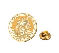 TEAMER Broche en acier inoxydable Saint Raphaël - Bijoux religieux | Broche Archange de Guérison et Protection Saint Raphaël pour homme et femme