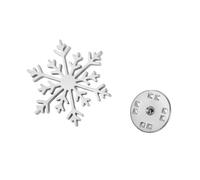TEAMER Broche flocon de neige de Noël en acier inoxydable pour femme, 22*25mm, Acier inoxydable, Pas de gemme