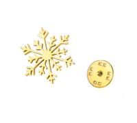 TEAMER Broche flocon de neige de Noël en acier inoxydable pour femme, 22*25mm, Acier inoxydable, Pas de gemme