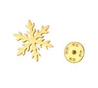 TEAMER Broche flocon de neige de Noël en acier inoxydable pour femme, 22*25mm, Acier inoxydable, Pas de gemme