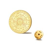 TEAMER Broche sceau des sept archanges en acier inoxydable - Amulette protectrice - Bijoux religieux pour femme, 25*25mm, Acier inoxydable, Pas de gemme