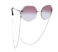 TEAMER Chaîne de lunettes de soleil en acier inoxydable perles chaîne de lunettes de soleil chaînes de lunettes de vue longe de lunettes pour femmes, Vague d'eau - acier, Taille unique
