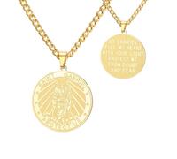 TEAMER Collier avec médaille d'archange de Saint Gabriel, bénédiction, espoir et protection, collier amulette religieuse pour femme, Adjustable, Acier inoxydable, Pas de gemme