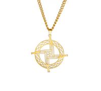 TEAMER Collier avec pendentif croix celtique de Sainte Brigide traditionnelle irlandaise - Amulette - Talisman irlandais - Bijoux pour femmes et hommes, Adjustable, Acier inoxydable, Pas de gemme