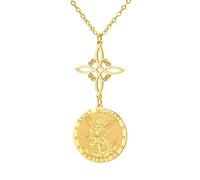 TEAMER Collier avec pendentif en forme de nœud de sorcière Saint Michel, le grand protecteur de l'archange, double amulette, bijou de protection, adjustable, Acier inoxydable, Pas de gemme