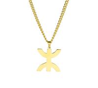 TEAMER Collier en acier inoxydable symbolisant l'Afrique et les Berbères Amazigh ⵣ Lettre Ethnique Bracelet Amulette Bague Berbère Boucle d'oreille Bijoux africains kabyles pour femmes et hommes