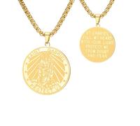 TEAMER Collier Saint Gabriel avec bénédiction gardienne, espoir et protection, archange saint Gabriel, bijou religieux pour homme, 25*25mm, Acier inoxydable, Pas de gemme