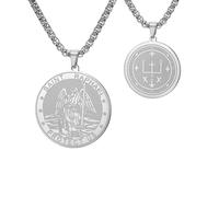 TEAMER Collier Saint Raphaël, archange de guérison et de protection, collier avec pendentif amulette religieuse pour homme