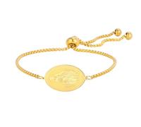 TEAMER Magnifique Bracelet de la Vierge Marie Bracelet de prière avec pendentif chapelet religieux Bijoux de protection de la foi pour femmes et hommes (Or)