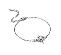 TEAMER Metatron Cube Bracelet Géométrie Sacrée Pentant Sceaux d'Archange Ange Bracelet Bijoux En Acier Inoxydable (Nœud de sorcières - ARGENT)